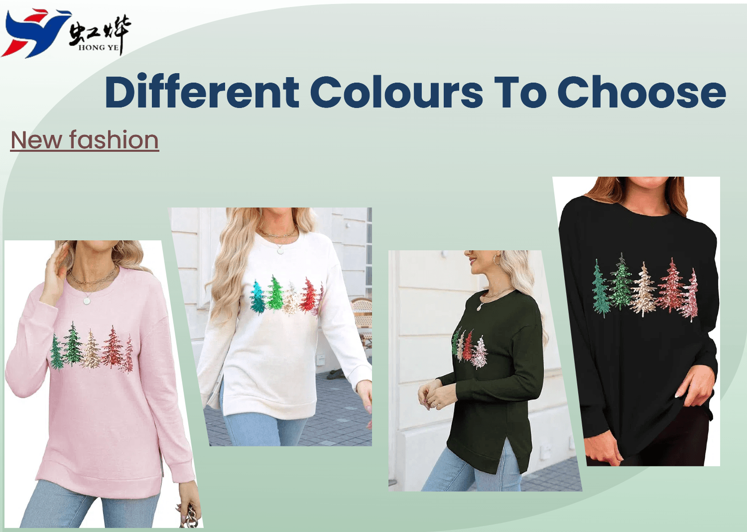 different colours of Women's sequin pullover